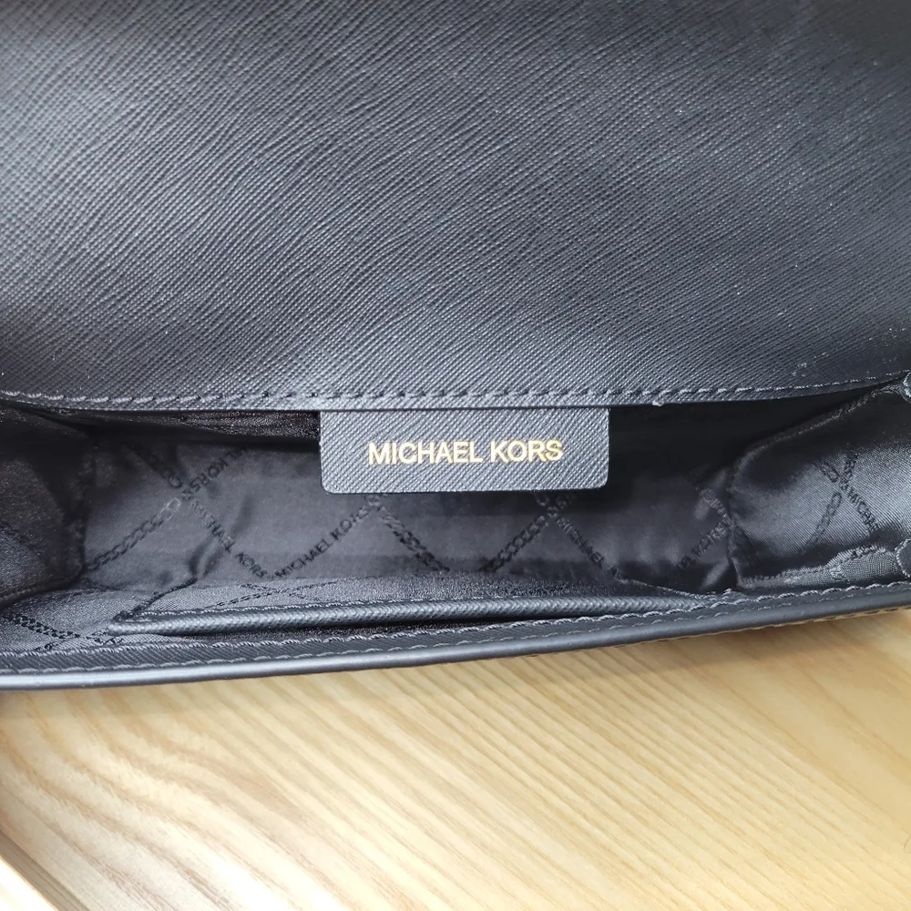 Michael Kors Black and‎ Gold Wristlet
